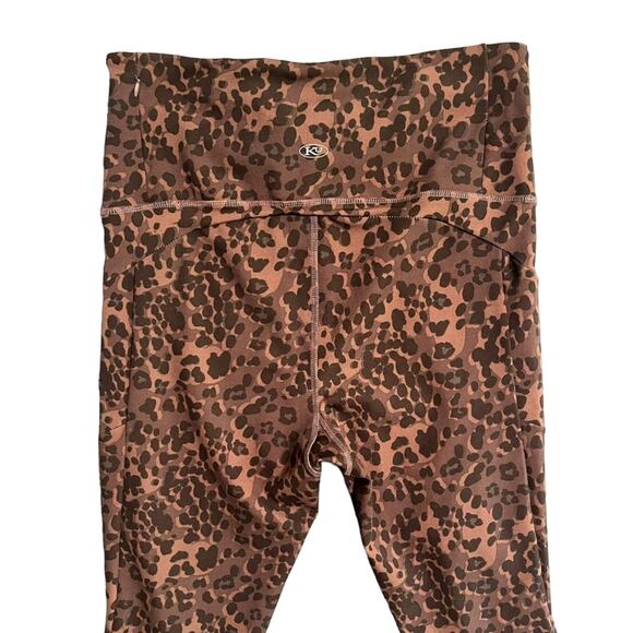 Kay Unger Leopard High Waisted Leggings  XL Pockets Cheetah Animal Print Workout - Picture 8 of 8